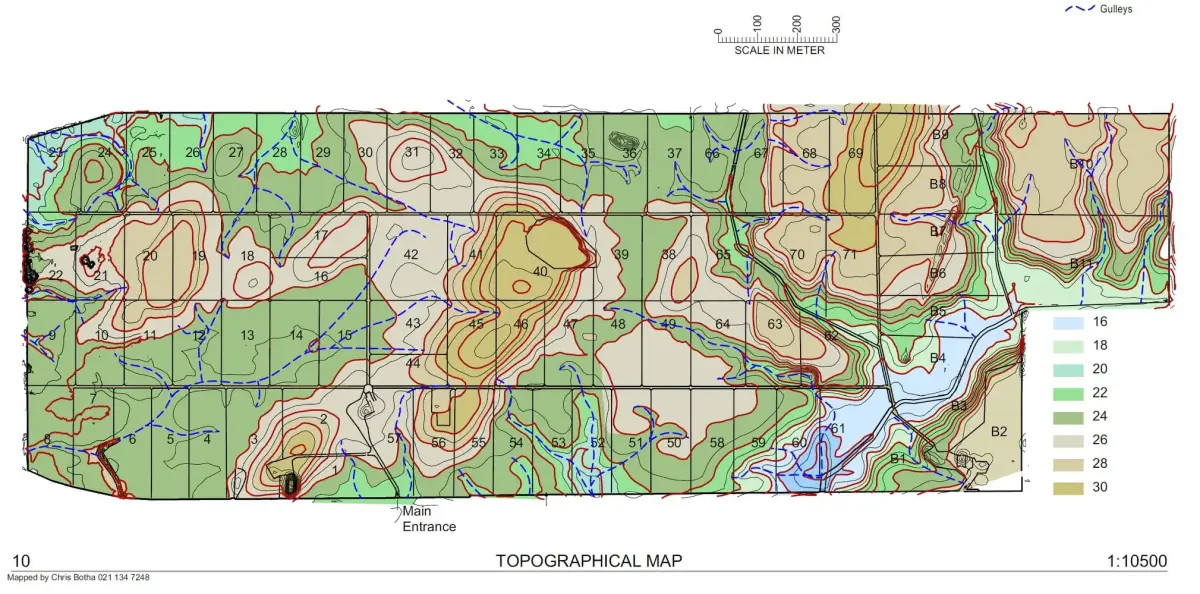 Aerial survey detail showing farmland features